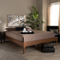 Baxton Studio MG0009-Ash Walnut-King Colette French Bohemian Ash Walnut Finished Wood King Size Platform Bed Frame